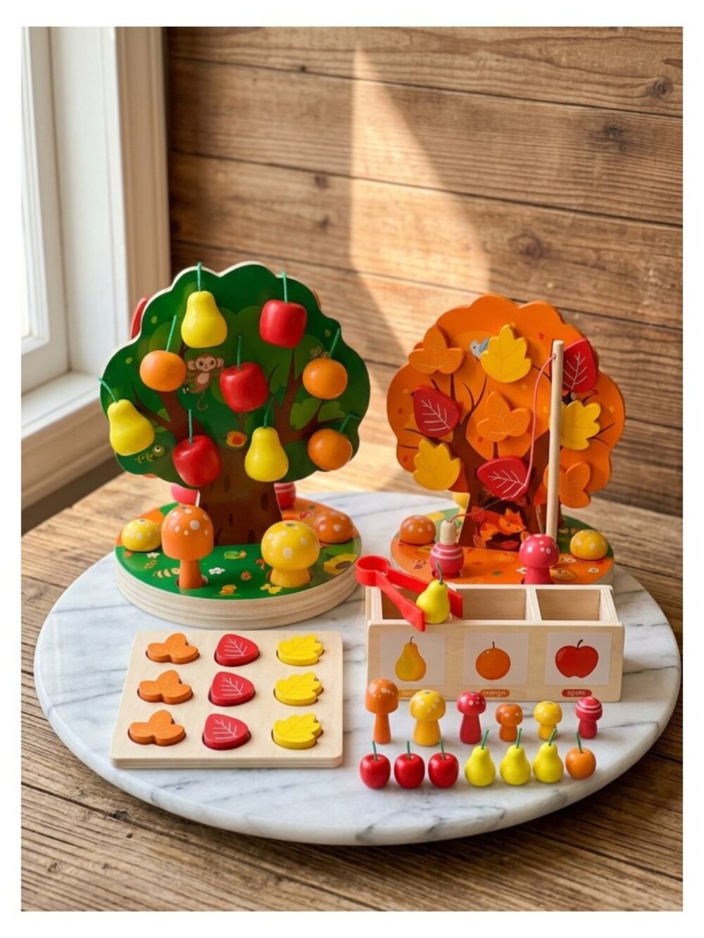 Montessori Wooden Magnetic Apple Picking Toy Fine Motor Skills Ages 3+